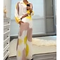 Satin Contrast Print Casual Two Piece Set