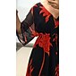 Women's Print Dress Maxi Dress Black 3/4 Length Sleeve Leaf Printing Flower / Plants Printing Spring & Summer V Neck Beach S M L