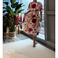 Floral Elastic Waist Half Sleeve Midi Dress