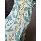 vestido midi con cuello en V y mangas abullonadas