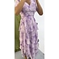 Robe longue violette en mousseline légère à col en V pour femme, élégante, formelle, pour destination, mariage, invité, printemps, été