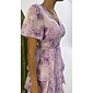 Robe longue violette en mousseline légère à col en V pour femme, élégante, formelle, pour destination, mariage, invité, printemps, été