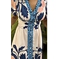 Abito lungo da donna, ampio, da resort, con stampa floreale, manica corta, arcobaleno, primavera ed estate, scollo a V, vestito da vacanza