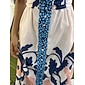 Abito lungo da donna, ampio, da resort, con stampa floreale, manica corta, arcobaleno, primavera ed estate, scollo a V, vestito da vacanza