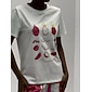 Mulheres Feminino Fruta Casual Diário Camiseta Cerejeira Coral Abóbora Estampado Manga Curta Casual Diário Gola Redonda Verão
