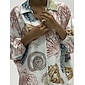 Mulheres Feminino Camisa casual oceano Criaturas marinhas Casual férias na praia Bispo Rosa Imprimir Arte Gráfica Manga Longa Elegante Boêmia Férias Colarinho de Camisa Verão