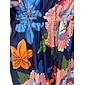 Femmes Robe Imprimée Mini Robe bleu marine Demi Manches Fleurs Style Floral Impression Été Col en V Robes XS S M
