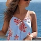 vestito canotta da vacanza a tema oceano rosso
