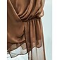 Top da donna scollo a V asimmetrico senza maniche in chiffon fodera morbida pieghe invertite orlo fluido casual elegante primavera estate autunno