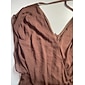 Top da donna scollo a V asimmetrico senza maniche in chiffon fodera morbida pieghe invertite orlo fluido casual elegante primavera estate autunno