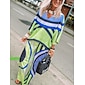 Per donna Pantaloni Comodo Dritto Lunghezza intera Raso Stampato Moderno Contemporaneo Spiaggia Vacanza Abbigliamento quotidiano Multi Color Primavera & Estate XS S M